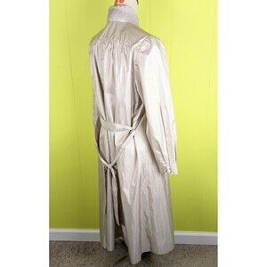 VTG Alorna Belted Rain Coat Womens 11/12P Long Sleeve Lightweight Pockets Beige